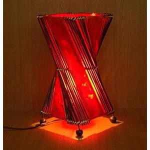 【クリックで詳細表示】【アジアン ランプ】スクエア ランプ レッド L511RD