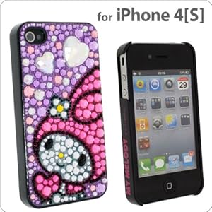 【クリックで詳細表示】[SoftBank/au iPhone 4S専用]マイメロディiDressバックカバー(ジュエリータイプ/ブラック)