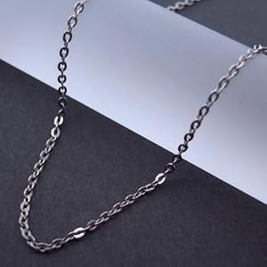 【クリックで詳細表示】純チタンネックレス あずき小判チェーン1.8mm幅 40cm