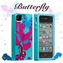 Case-mate iPhone 4/4S用 ソフトケース クリーチャーズ バタフライ ターコイズ CM019535