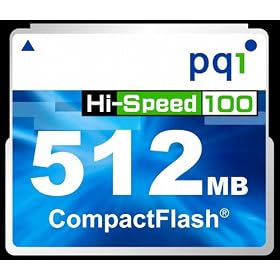 PQI CF�J�[�h 512MB 100�{���n�C�X�s�[�h QCF10-512 15MB/sec Type1 3.3V/5V �i�v�ۏ�