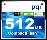 PQI CF�J�[�h 512MB 100�{���n�C�X�s�[�h QCF10-512 15MB/sec Type1 3.3V/5V �i�v�ۏ�
