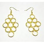 Gold diamond-shape Trendy Dangling Earring
