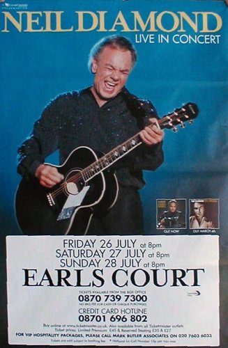  NEIL DIAMOND - EARL'S COURT - GIANT MUSIC POSTER