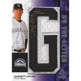 Garrett Atkins�@2008 Upper Deck SP Authentic�@By The Letter Signatures�@16/50������I