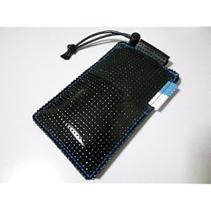 スマートフォンケースIシリーズINFOBAR A02対応ちょこっとプレミアム【あおくろ】