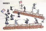 55 Piece CIVIL WAR Gettsyburg Fence, Cannon, Union, & Confederate 52mm Figure 1/32nd Scale Playset