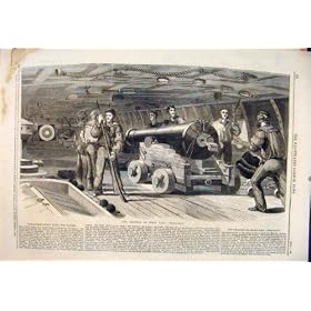 Gun Practice Hms Brilliant Crew Sailors Volunteers 1860