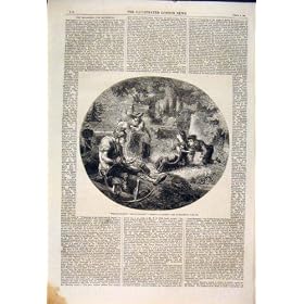 Godwin Clock Children Cemetery Child Old Print 1860