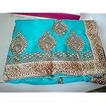 Blue Chiffon Saree With blouse piece