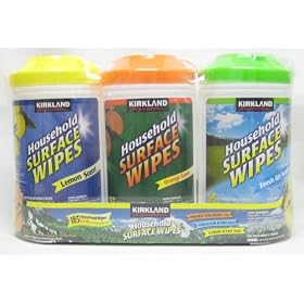 KIRKLAND �J�[�N�����h �E�F�b�g�N���[�i�[ 3��ނ̍���k�t���b�V���G�A�[/�I�����W/�������l SIGNATURE HOUSEHOLD SURFACE WIPES ���C�v