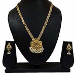 Multi Brass Brass Traditional Jewellery Set with a pair of matching earrings for womens and girls
