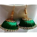 Pragnya's Green silk thread Jhumki Earring