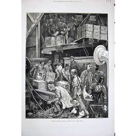 1877 Breaking Bulk Board Tea Ship London Docks Fine Art