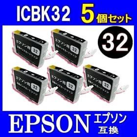 Epson �G�v�\�� ICBK32 �݊��C���N�J�[�g���b�W�i�u���b�N�j5�Z�b�g �c�ʕ\�� IC�`�b�v�t�yDIE-ICBK32�z