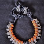 Oxidised german silver necklace with dhori and earring