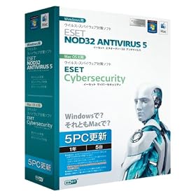 ESET NOD32�A���`�E�C���X V5.0 Windows/Mac�Ή� 5PC�X�V