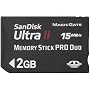 SanDisk UltraII �������[�X�e�B�b�NPRO Duo 2GB �]�����x15MB/Sec SDMSPDH-002G-J61