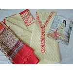 Plain / Solid Brasso georgette Dress Material With Dupatta