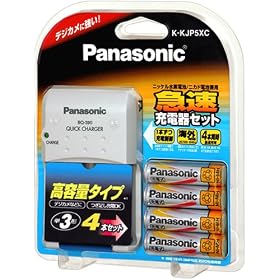 Panasonic �}���[�d��i�j�b�P�����f�d�r�P�O�`4�{�t�j K-KJP5XC