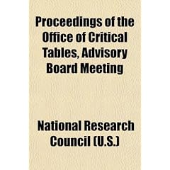 Proceedings of the Office of Critical Tables, Advisory Board Meeting
