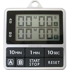 DRETEC ��̎��Ԃ�ݒ�\ 2�A���^�C�}�[ �_�u���^�C�}�[ �u���b�N T-177BK