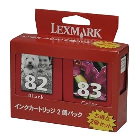 Lexmark 18L0729 82+83 �u���b�N+�J���[�J�[�g���b�W 2�p�b�N 18L0729