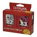 Lexmark 18L0729 82+83 �u���b�N+�J���[�J�[�g���b�W 2�p�b�N 18L0729