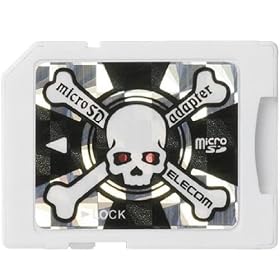 ELECOM �f�U�C��microSD�J�[�h �A�_�v�^�L 2GB Loverish plus (Skull) �V���o�[ MF-MSSD02GSV