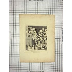 ANTIQUE PRINT 1807 LAUGHING AUDIENCE COURT HOGARTH