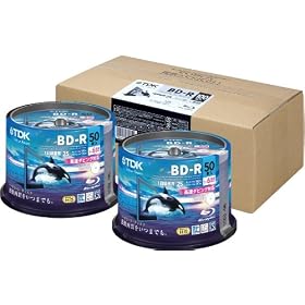 TDK �^��p�u���[���C�f�B�X�N  BD-R 25GB 1-6�{�� �z���C�g���C�h�v�����^�u�� �y�t���X�g���[�V�����t���[�p�b�P�[�W(FFP�j�z 100������i50���X�s���h��X2�j BRV25PWC100PA-AM
