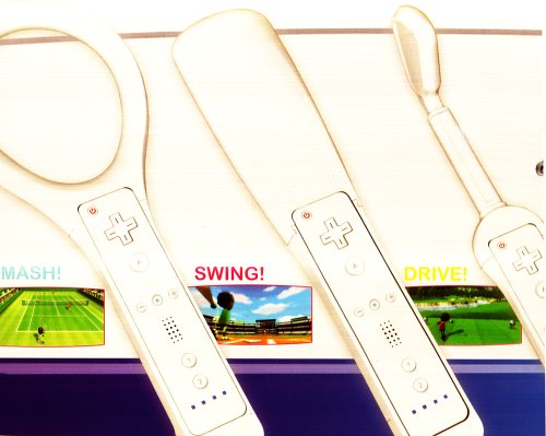  Wii Sports Pack (Includes:  Wii Remote Sports Handle, Golf Club, Baseball Bat, Tennis Racket and Wrist Safety Strap)