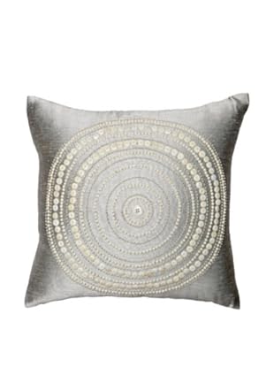 Bullseye Pillow, Silver/White, 18