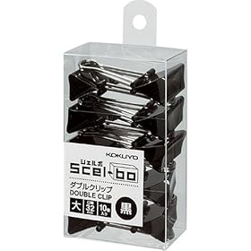 【クリックで詳細表示】コクヨS＆T ダブルクリップ [Scel-Bo](シェルボ) PET個箱タイプ 大・黒 クリ-J33D