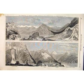 Panorama Italy St Gothard Pass Maggiore Lucerne 1860