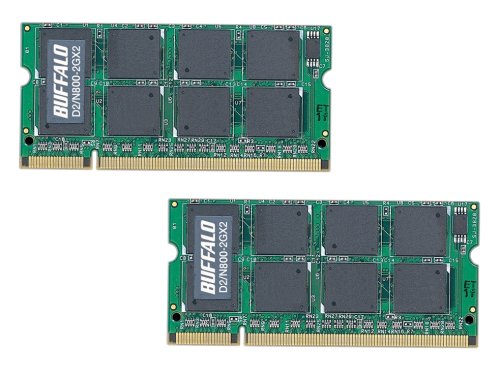 BUFFALO �m�[�gPC�p���݃����� PC2-6400 (DDR2-800) 2GB 2���g D2/N800-2GX2/E �o�b�t�@���[ (19���̊��z) 5,780