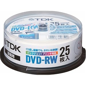 TDK DVD-RW�^��p 1~2�{���Ή��z���C�g�v�����^�u��25���p�b�N [DVD-RW120PWX25PK]