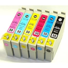 EPSON IC6CL50�i�G�v�\���v�����^�[�p�݊��C���N�j�z�ėp�C���N�J�[�g���b�W 6�F�Z�b�g