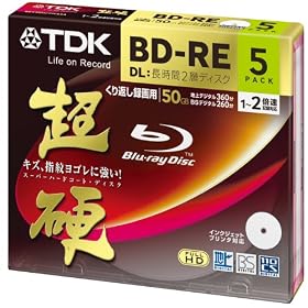 TDK �^��p�u���[���C�f�B�X�N ���d�V���[�Y BD-RE DL 50GB 1-2�{�� �z���C�g���C�h�v�����^�u�� 5���p�b�N 5mm�X�����P�[�X BEV50HCPWA5A