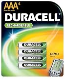  Duracell DC2400B4N Rechargeable Batteries, NiMH, AAA Size, 4-Count Packages (Pack of 2)