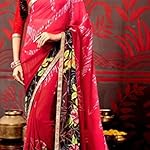 Multi Designer Georgette Saree With Banglore Silk Blouse