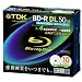 TDK �^��p�u���[���C�f�B�X�N BD-R DL 50GB 1-4�{���Ή� �z���C�g���C�h�v�����^�u�� 10������ 5mm�P�[�X BRV50PWB10S