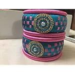 Multi color silk thread Fashion Bangle Set of 6