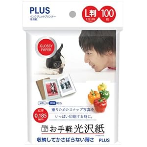 【クリックで詳細表示】プラス IJ用紙 お手軽光沢紙 L判 100枚入 IT-100L-GE 46057
