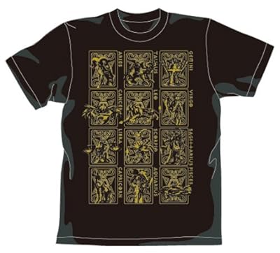 聖闘士星矢 黄金聖衣Tシャツ ゴールドVer. ブラック サイズ