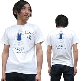 Buzz Rickson PRINTED S/S T-SHIRT "POPEYE U.S.NAVY" �o�Y���N�\���Y �v�����g S/S T�V���c "POPEYE U.S.NAVY"