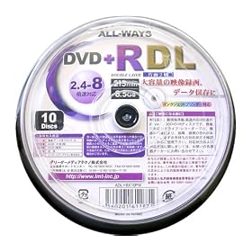ALL-WAYS DVD+RDL8.5GB�Ж�2�w�����C�h�v�����^�u��2.4-8�{���X�s���h���P�[�X10������ ADL+8X10PW