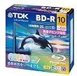 TDK �^��p�u���[���C�f�B�X�N BD-R 25GB 1-6�{�� 5�F�J���[�~�b�N�X ���C�h�v�����^�u���Ή� 10�� 5mm�X�����P�[�X BRV25PWMC10A