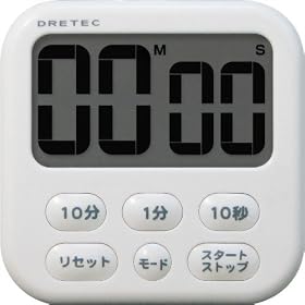 DRETEC ���ʃ^�C�}�[ �u�V���{��6�v �z���C�g T-198WT