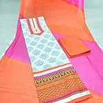 Multi colour Cotton Dress Material With Dupatta